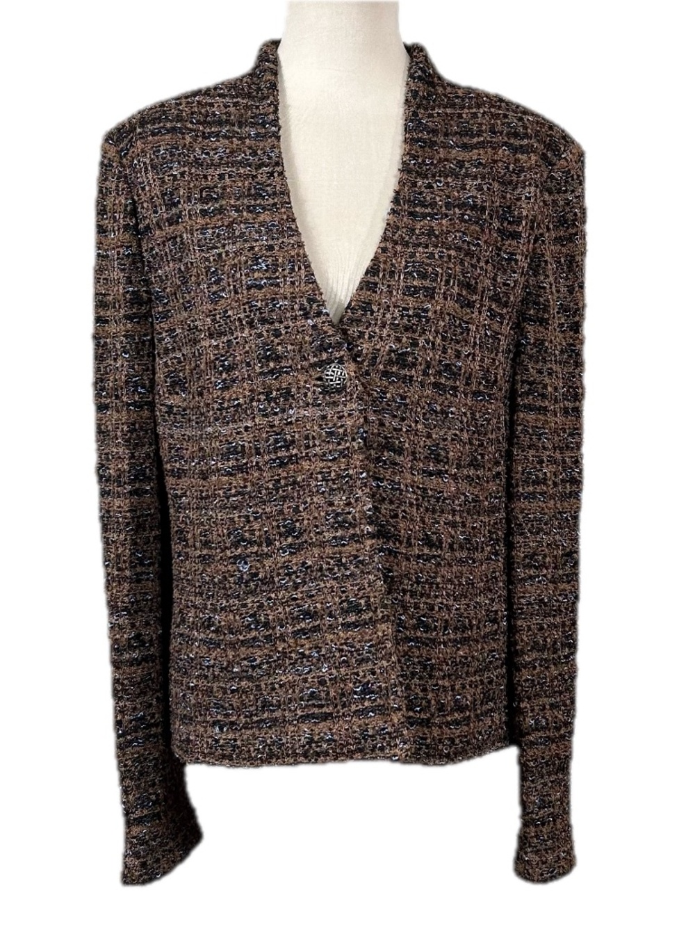 St. John Brown Tweed Knit Blazer